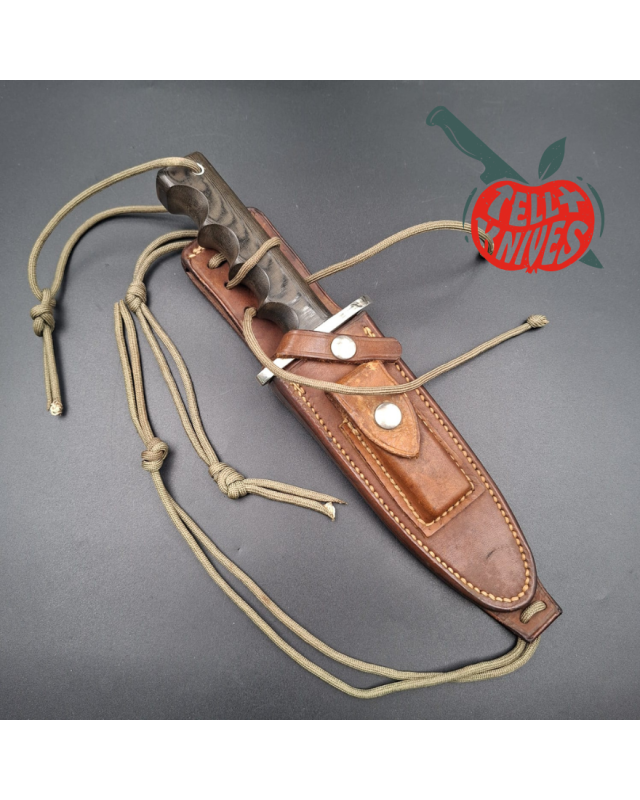 Randall Made Knives Vintage 80ies Model 15 Airman forged stainless steel green micarta four fingers grip handle nickel s