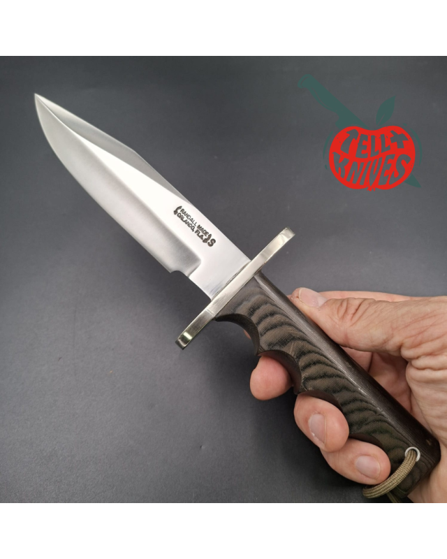 Randall Made Knives Vintage 80ies Model 15 Airman forged stainless steel green micarta four fingers grip handle nickel s
