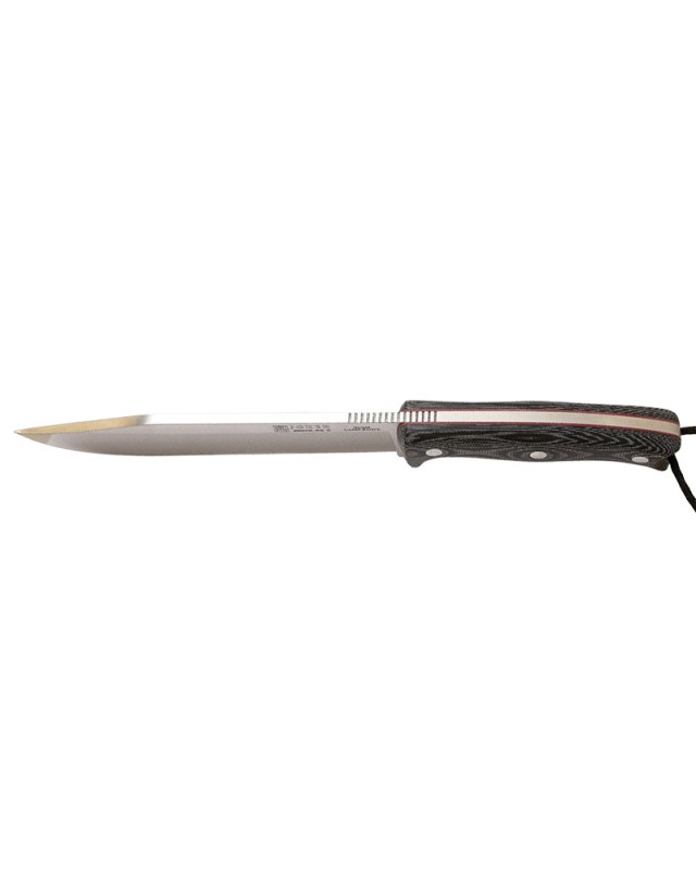 Joker Bush Camp Knife N695 stainless steel blade black micarta handle black leather sheath JK146CM