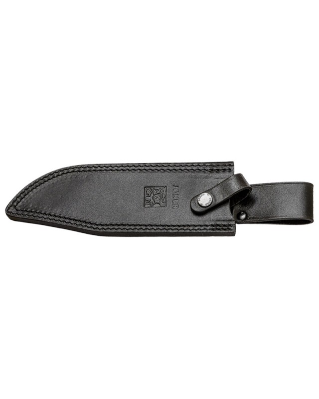 Joker Bush Camp Knife N695 stainless steel blade black micarta handle black leather sheath JK146CM