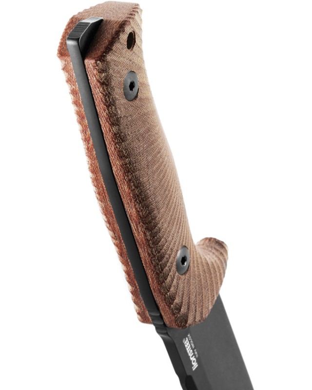 LionSTEEL T5 Fixed Blade Black PVD Niolox Steel Blade Natural Micarta Handle
