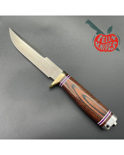 Hattori Precision Master Hunter VG-10 inox steel brass guard laminate Pakkawood handle black leather sheath