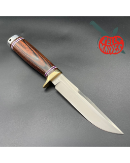 Hattori Precision Master Hunter VG-10 inox steel brass guard laminate Pakkawood handle black leather sheath