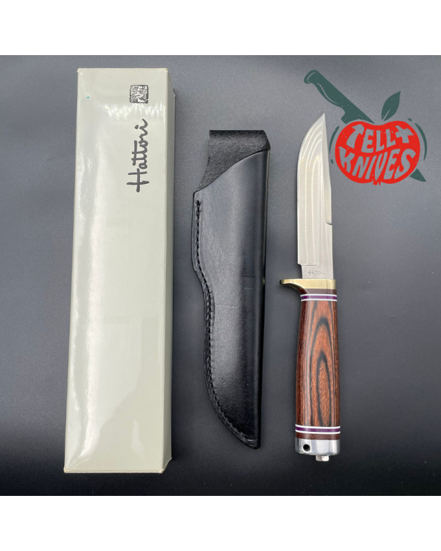 Hattori Precision Master Hunter VG-10 inox steel brass guard laminate Pakkawood handle black leather sheath