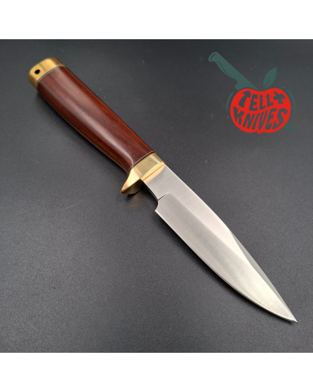 Hattori fixed blade "2003 HA6-4 Knife of the Year" VG-10 stainless steel brass guard and pommel cocobolo wood