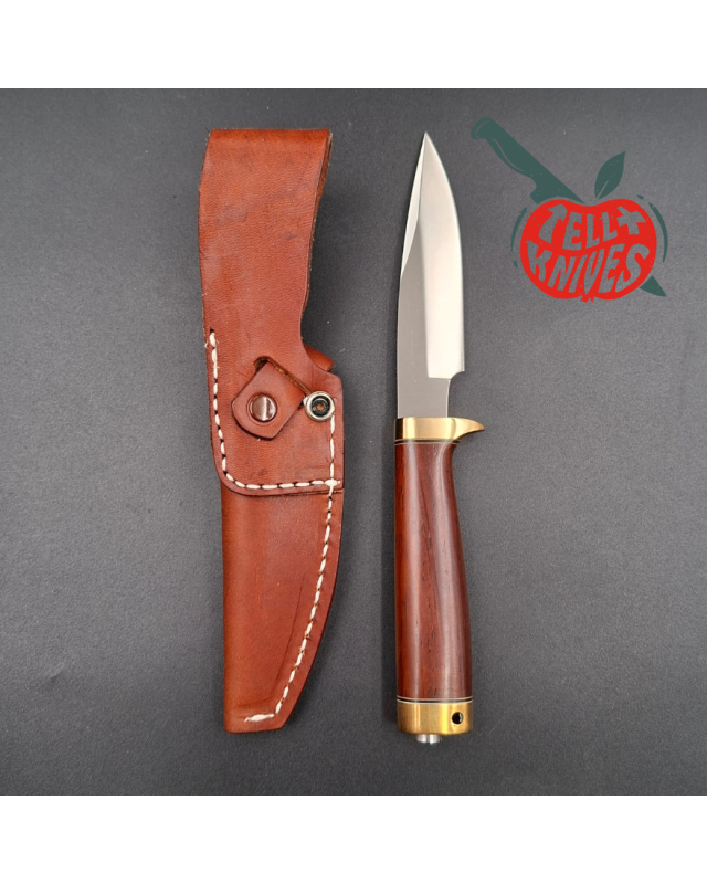 Hattori fixed blade "2003 HA6-4 Knife of the Year" VG-10 stainless steel brass guard and pommel cocobolo wood