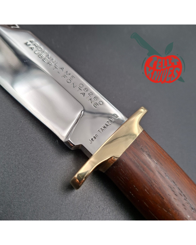 Jean Tanazacq Ardennlame Modèle Tronçay 2 acier 440C forgé finition miroir garde laiton manche bois de noyer étui cu