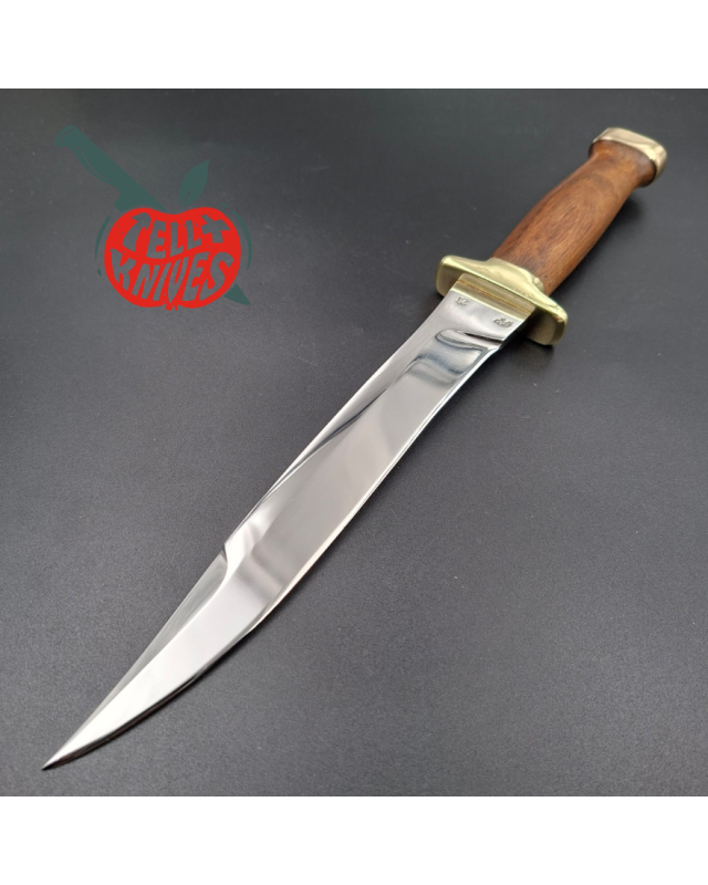 Jean Tanazacq 1994 Modèle Bazeilles acier 440C forgé finition miroir garde laiton manche noyer étui cuir