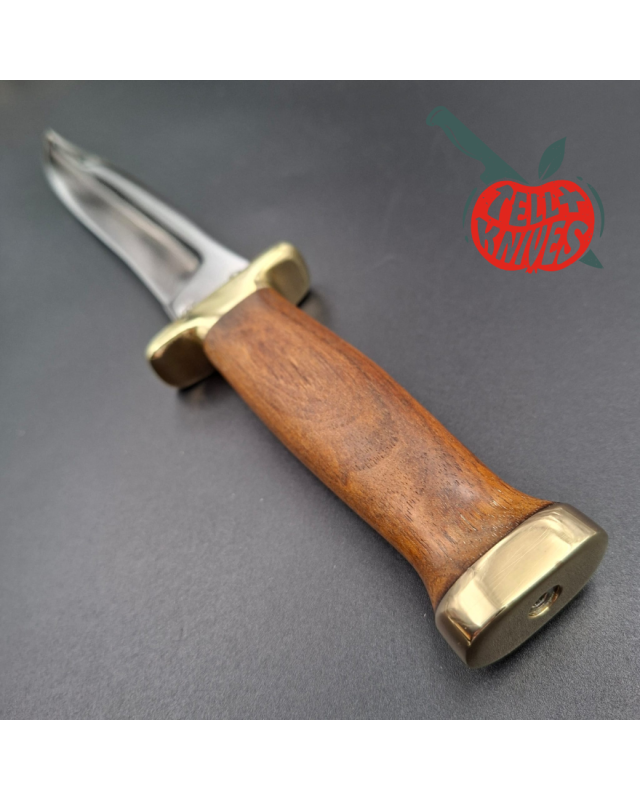 Jean Tanazacq 1994 Modèle Bazeilles acier 440C forgé finition miroir garde laiton manche noyer étui cuir