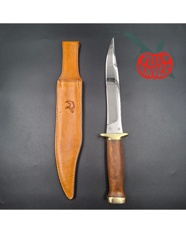 Jean Tanazacq 1994 Modèle Bazeilles acier 440C forgé finition miroir garde laiton manche noyer étui cuir