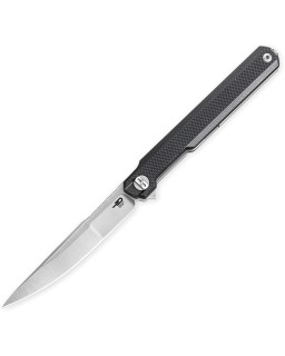 Bestech Duoz Linerlock Satin 14C28N Steel Blade Black G10 Handle