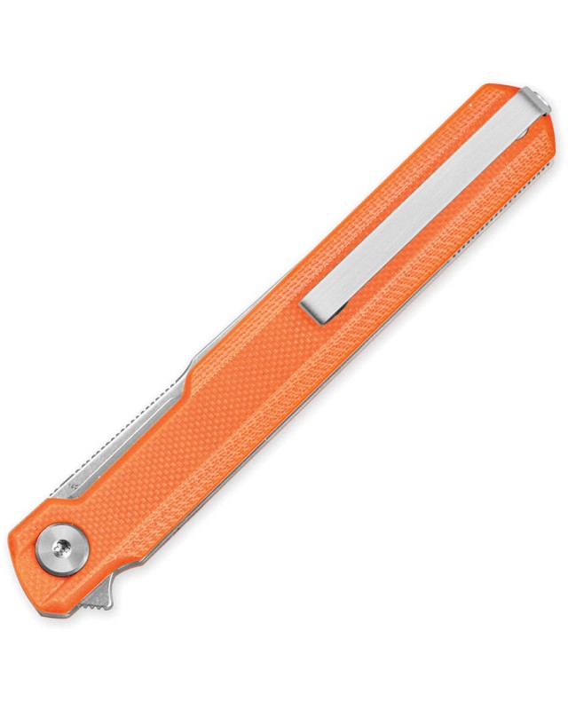 Bestech Duoz Linerlock Satin 14C28N Steel Blade Orange G10 Handle