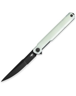 Bestech Duoz Linerlock Black PVD 14C28N Steel Blade Jade G10 Handle