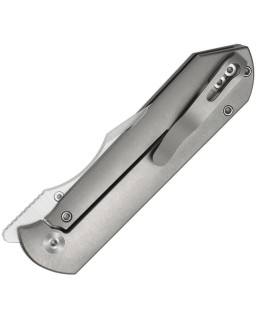 Kizer Harpoon Fold Framelock Satin Elmax Black Norplex Ultrex Micarta Titanium Handle