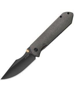 Kizer Harpoon Fold Framelock Black DLC Elmax Steel Blade Black Stonewash Titanium Handle