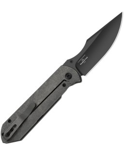 Kizer Harpoon Fold Framelock Black DLC Elmax Steel Blade Black Stonewash Titanium Handle