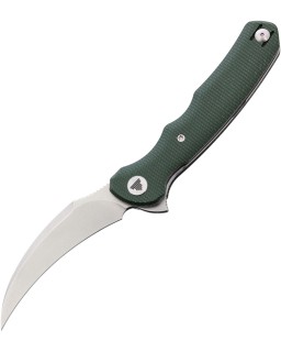 Trivisa Lacerta Linerlock Stonewash 14C28N Steel Blade Green Micarta Handle
