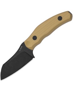 Kizer Bulldog Fixed Blade Stonewash 14C28N Sandvik Steel Blade Tan G10 Handle