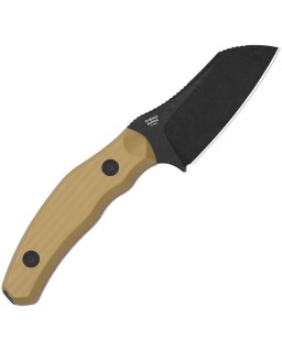 Kizer Bulldog Fixed Blade Stonewash 14C28N Sandvik Steel Blade Tan G10 Handle