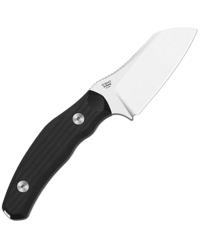 Kizer Bulldog Fixed Blade Satin 14C28N Sandvik Steel Blade Black G10 Handle