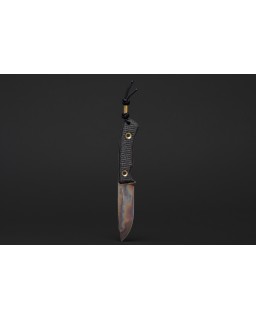 TRC Knives Polheim CPM-MagnaCut steel post-apocalyptic Finish black burlap Micarta handle black kydex