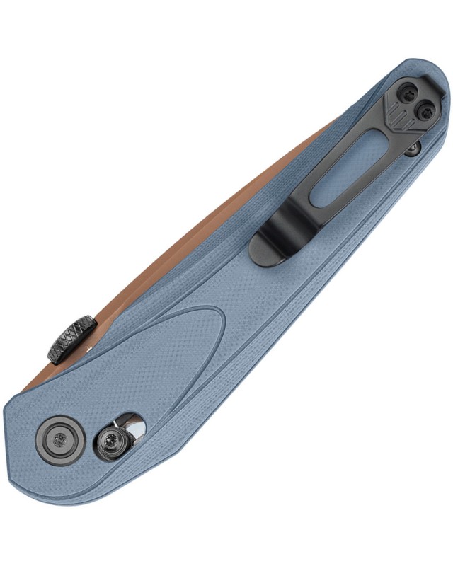 Bestech Mothus Crossbar Lock Black PVD 14C28N Sandvik Steel Blade Blue-Gray G10 Handle