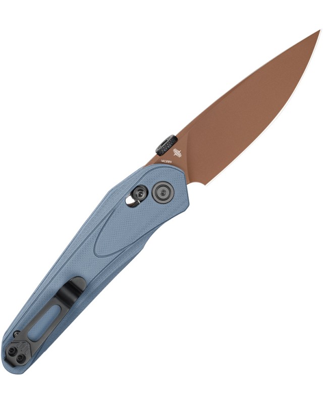 Bestech Mothus Crossbar Lock Black PVD 14C28N Sandvik Steel Blade Blue-Gray G10 Handle