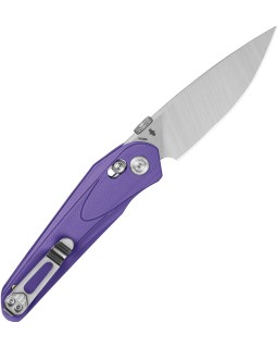 Bestech Mothus Crossbar Lock Stonewash Satin 14C28N Sandvik Steel Blade Purple G10 Handle