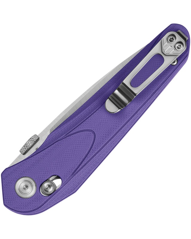 Bestech Mothus Crossbar Lock Stonewash Satin 14C28N Sandvik Steel Blade Purple G10 Handle