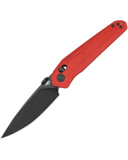 Bestech Mothus Crossbar Lock Black PVD 14C28N Sandvik Steel Blade Red G10 Handle