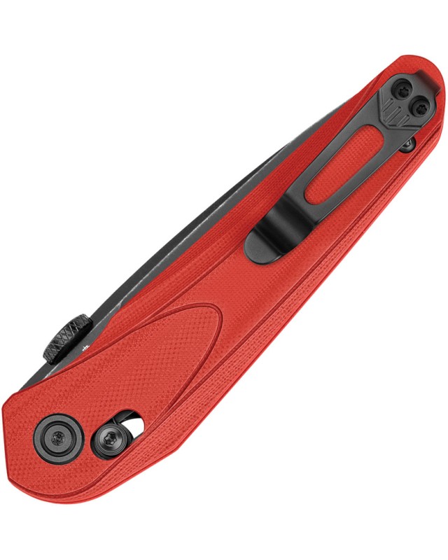 Bestech Mothus Crossbar Lock Black PVD 14C28N Sandvik Steel Blade Red G10 Handle