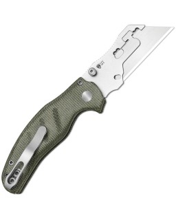 Kizer C01C Uti 2 Button Lock 5Cr15MoV Steel Blade Green Micarta Handle