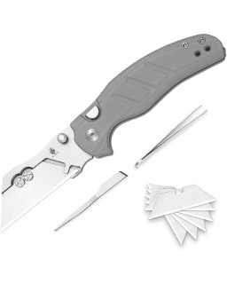 Kizer C01C Uti 1 Button Lock 5Cr15MoV Steel Blade Gray G10 Handle