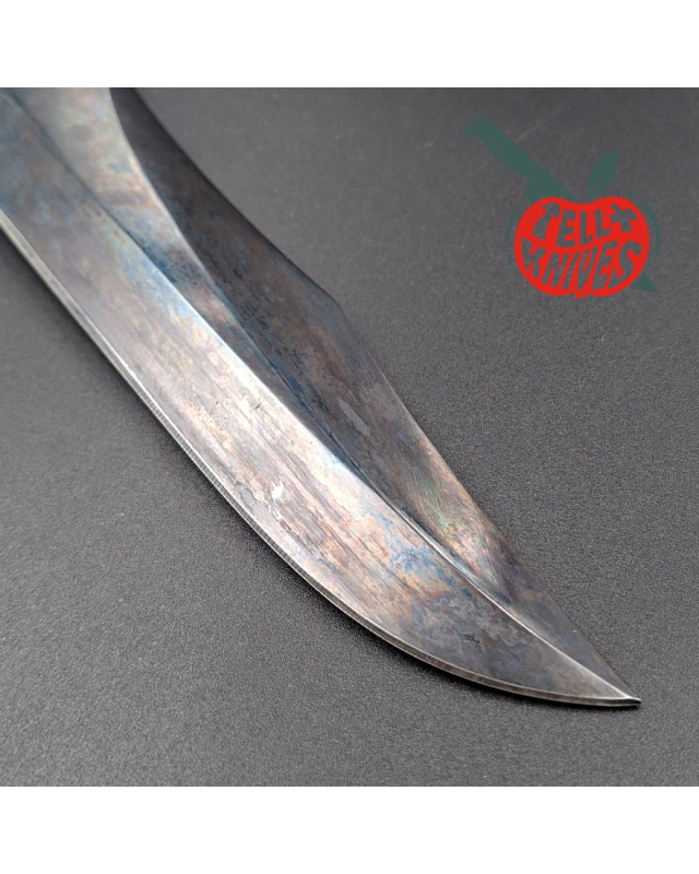 La Grotte du Loup MACV SOG Fighter SF forged carbon steel blade brass guard and pommel stacked leather handle with box