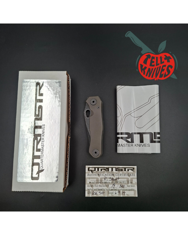 Quartermaster QSE 5tt folding knife CPM-154 stainless steel blackwash finish gray titanium handle framelock