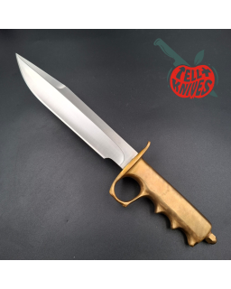 La Grotte du Loup One Knuckle Trench Fighter forged stainless steel blade full brass handle