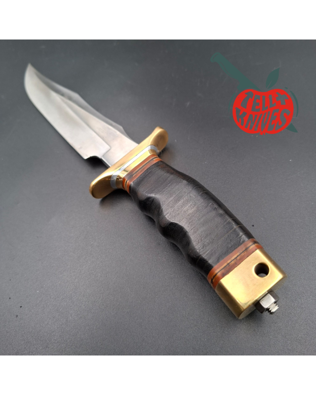 Al Mar Knives 4008 MACV SOG Fighting Knife SF stacked leather handle brown leather sheath - USED