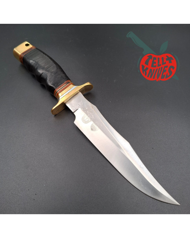 Al Mar Knives 4008 MACV SOG Fighting Knife SF stacked leather handle brown leather sheath - USED