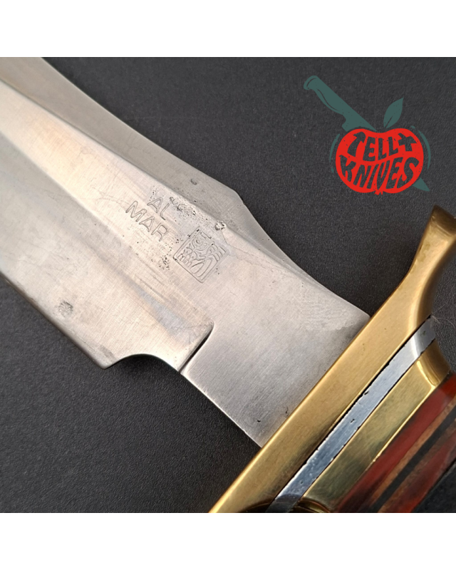 Al Mar Knives 4008 MACV SOG Fighting Knife SF stacked leather handle brown leather sheath - USED