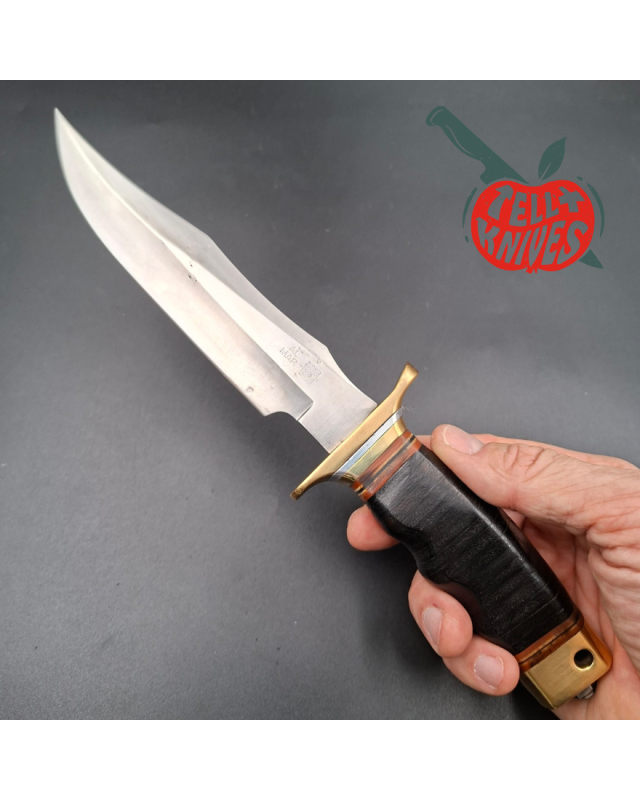 Al Mar Knives 4008 MACV SOG Fighting Knife SF stacked leather handle brown leather sheath - USED