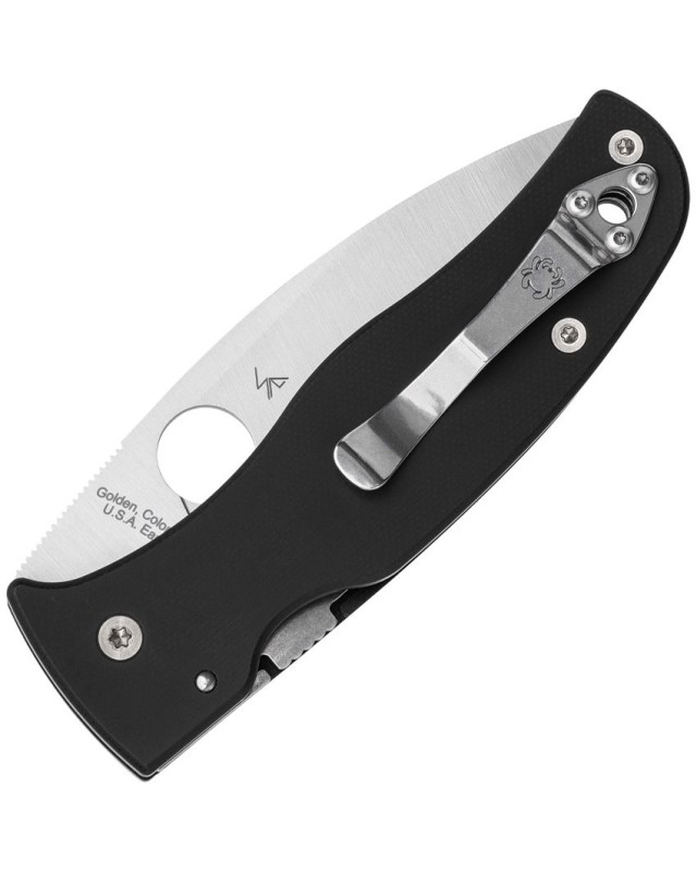 Spyderco Bodacious S30V stainless steel blade satin finish Compression Lock Black G10 handle