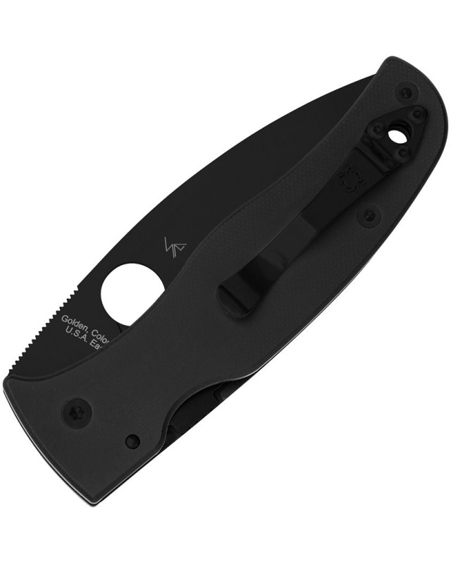 Spyderco Bodacious S30V stainless steel blade black oxide finish Compression Lock Black G10 handle