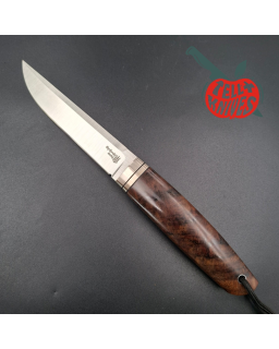 Sergey Shidlovskiy Custom Knives Puukko 440C stainless steel silver nickel guard Mahogany wood handle
