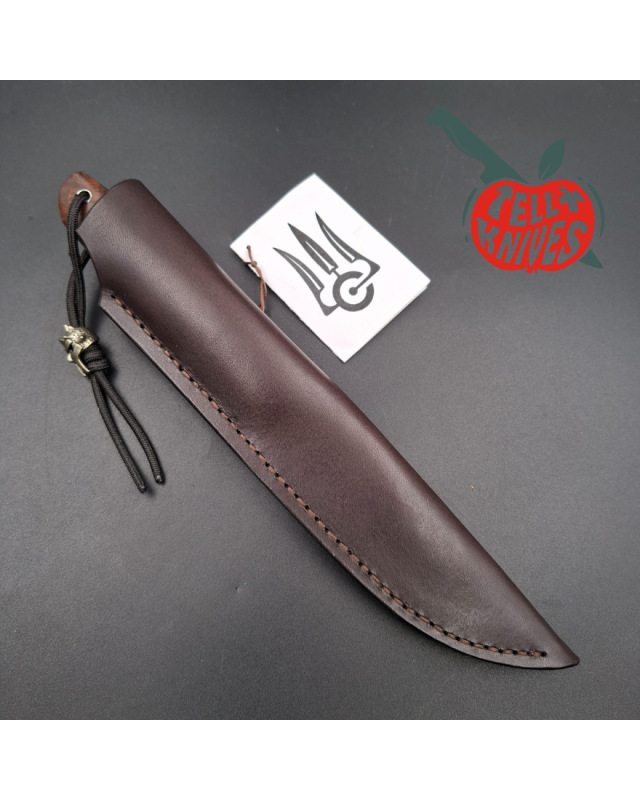 Sergey Shidlovskiy Custom Knives Puukko 440C stainless steel silver nickel guard Mahogany wood handle