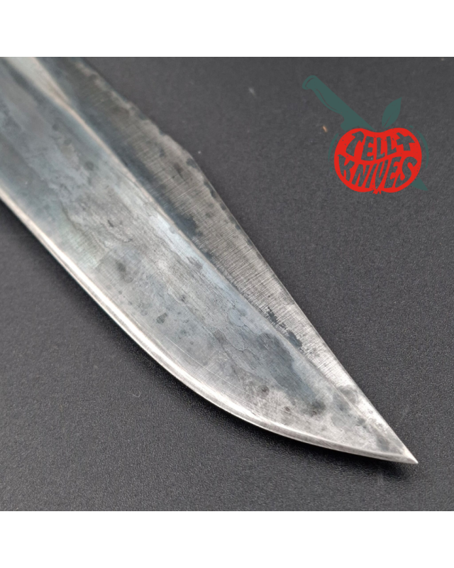 La Grotte du Loup One Knuckle Fighter Diver Knife forged carbon steel blade full brass handle