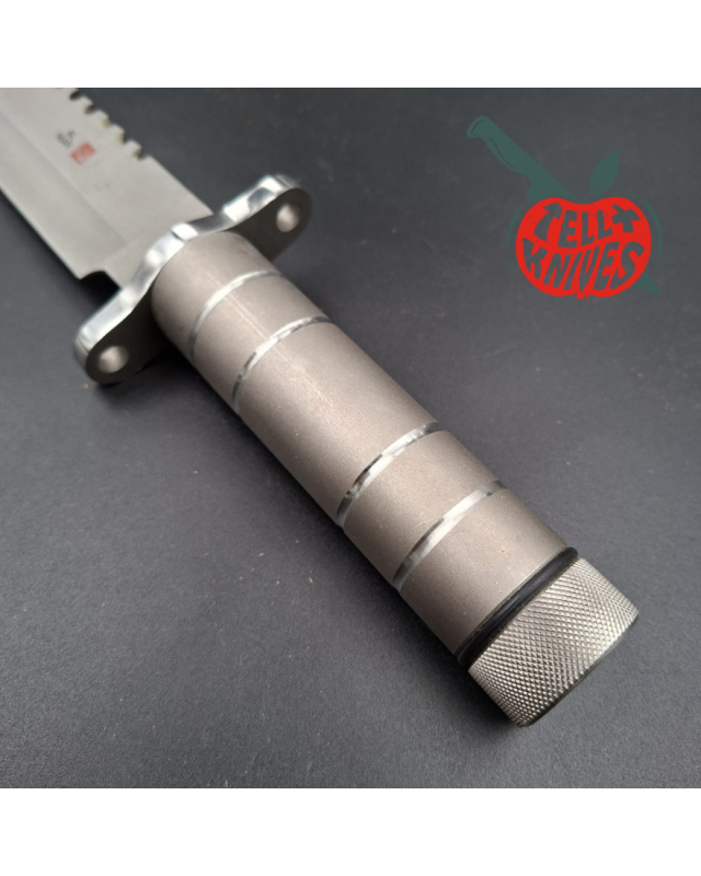 AL MAR Knives Prototype SF-10 Survivar military wood box AUS6 stainless steel tubular handle