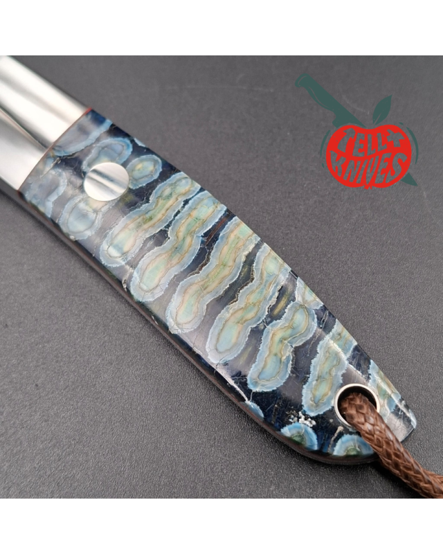 Yaroslav Custom Knives full tang M390 steel miror finish petrified Mammoth tooth handle