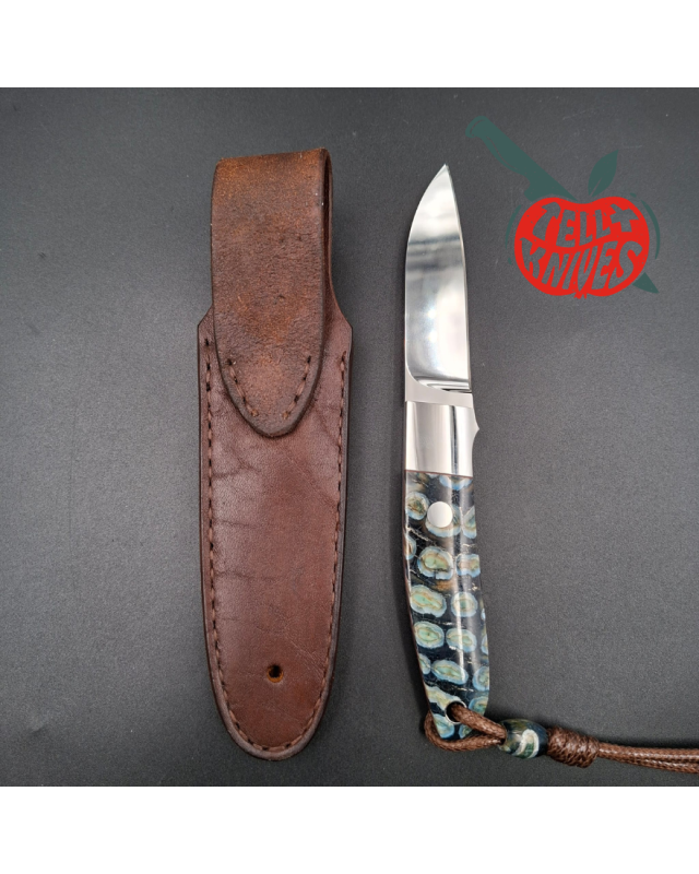 Yaroslav Custom Knives full tang M390 steel miror finish petrified Mammoth tooth handle