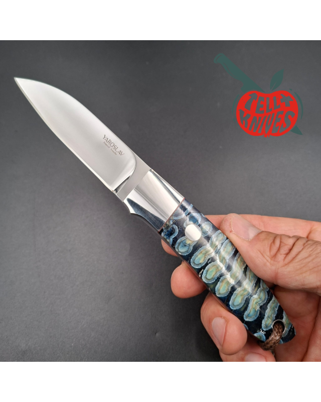 Yaroslav Custom Knives full tang M390 steel miror finish petrified Mammoth tooth handle