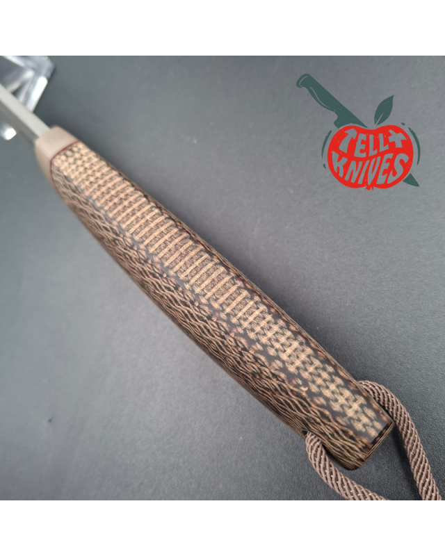 Sergey Shidlovskiy Custom Knives Tanto Bohler N690 stainless steel Grey Cerakote coating old school micarta handle